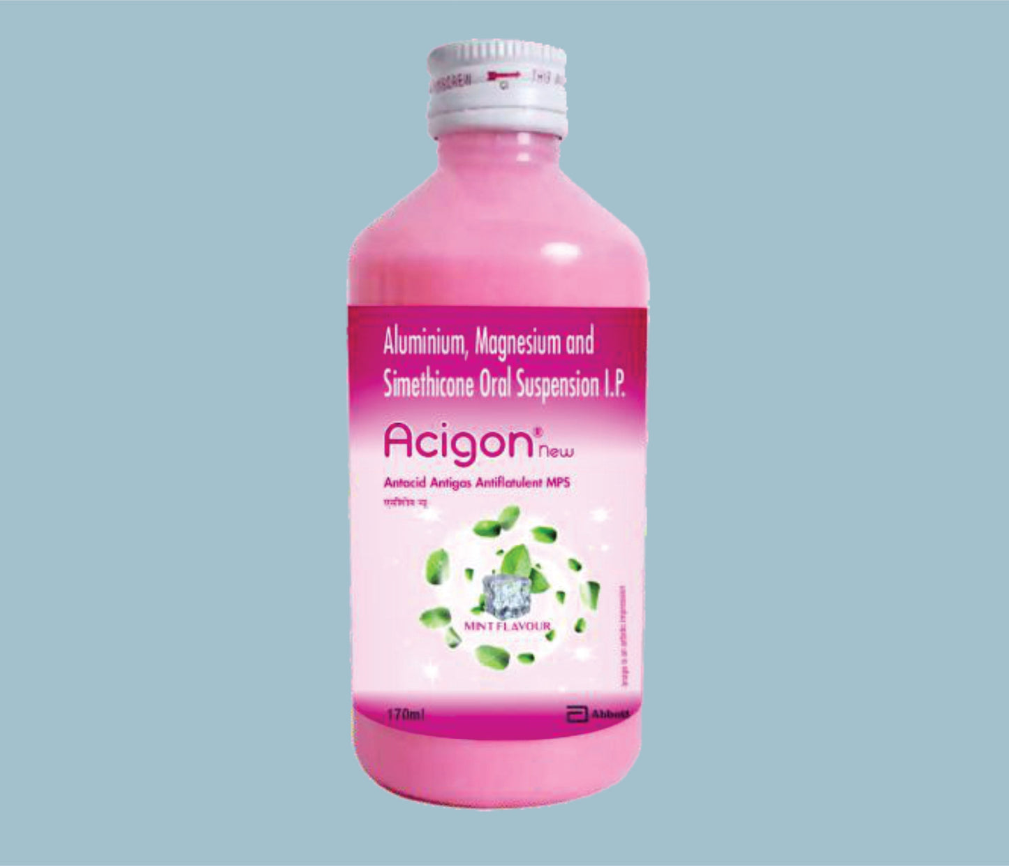 Acigon New Suspension 170Ml ( Dried Aluminium Hydroxide Gel 250Mg, Magnesium Hydroxide 250Mg
And Activated Dimethicone (Simethicone) 50Mg ) By Abbott