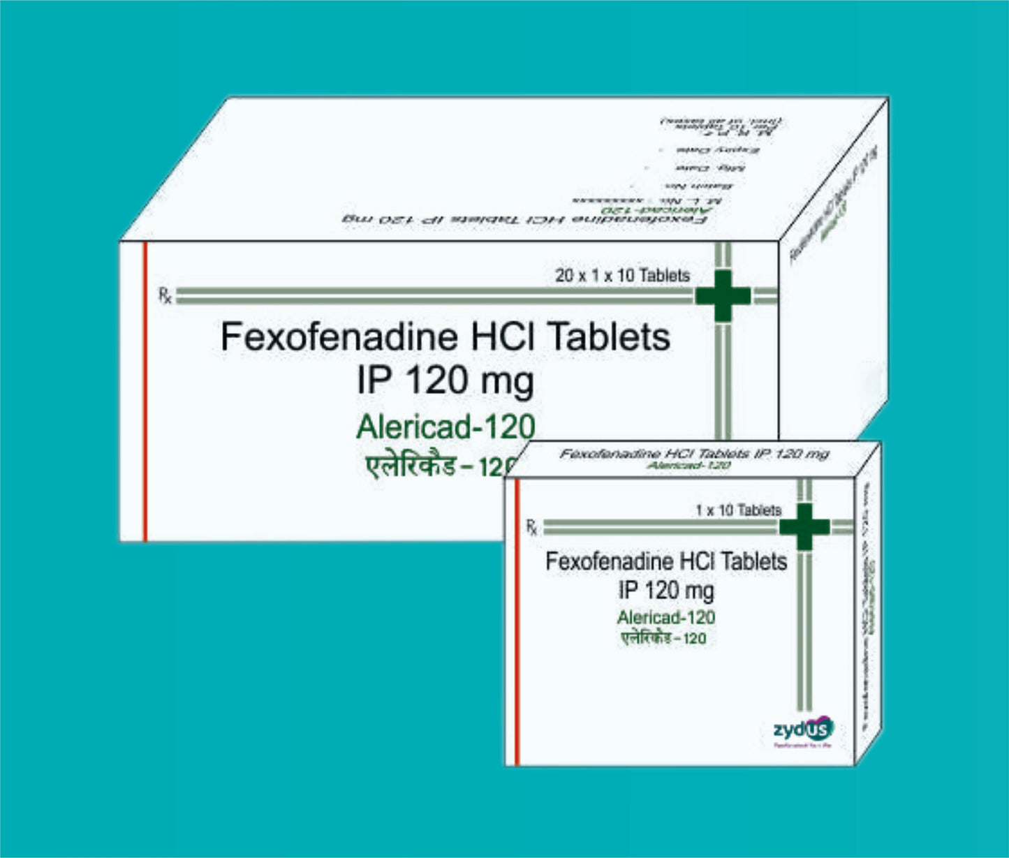 ALERICAD -120 TABS
(BLISTER PACK) 20x1x10's ( Fexofenadine Hydrochloride 120 mg ) by Zydus