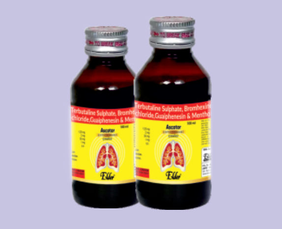 ASCOTOR SYP 100ML ( Terbutaline1.25mg,Bromohexine 2mg,Guiaphensein 50mg,Menthol 1mg ) by Elder