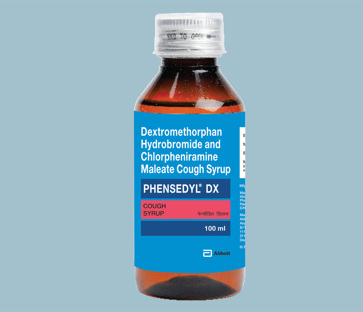 Phensedyl DX Syrup (New) 100ml (100x100ml) Dextromethorphan 10 mg, Chlorpheniramine 2 mg Syr by Abbott