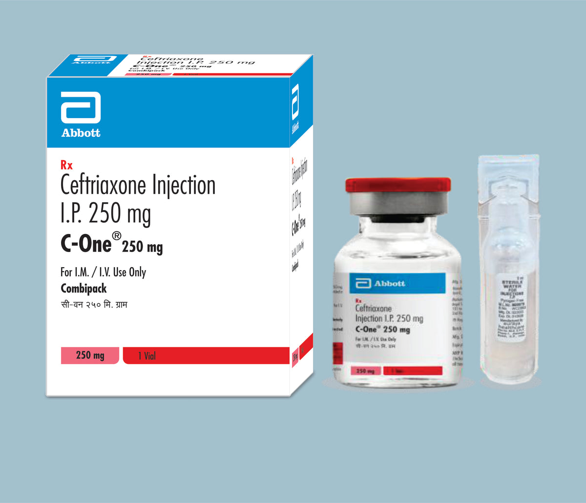 C-One 250mg Injection (16x25x1g m) Ceftriaxone 250 mg Inj by Abbott
