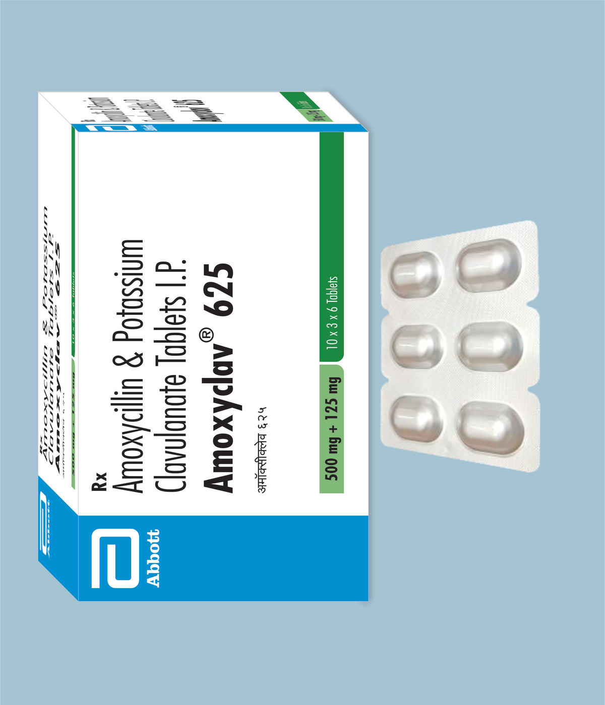 Amoxyclav 625 Tablets 6's (30x30x6's) Amoxycillin 500 mg, Potassium Clavulanate 125 mg Tab by Abbott
