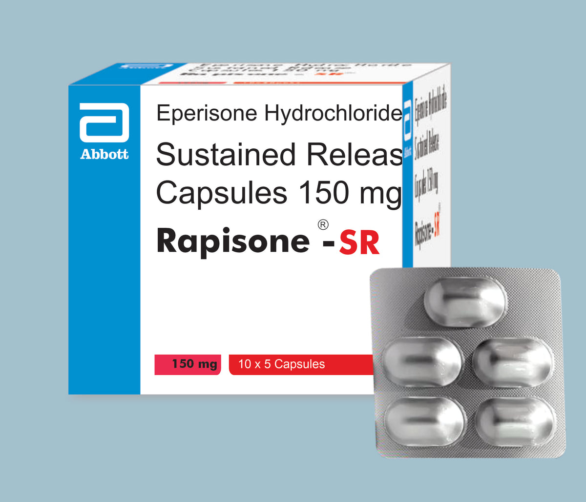Rapisone-D SR Capsules (40x10x5's) Eperisone 150 mg SR, Diclofenac Sodium 100 mg SR Cap by Abbott