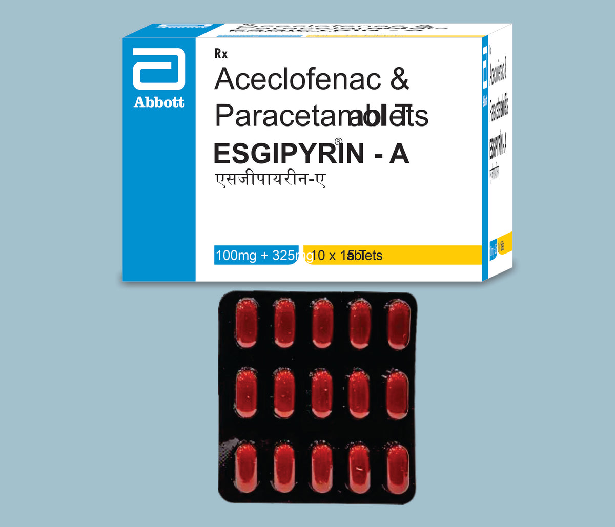 Esgipyrin - A Tablets (45x10x15's) Aceclofenac 100 mg, Paracetamol 325 mg Tab by Abbott
