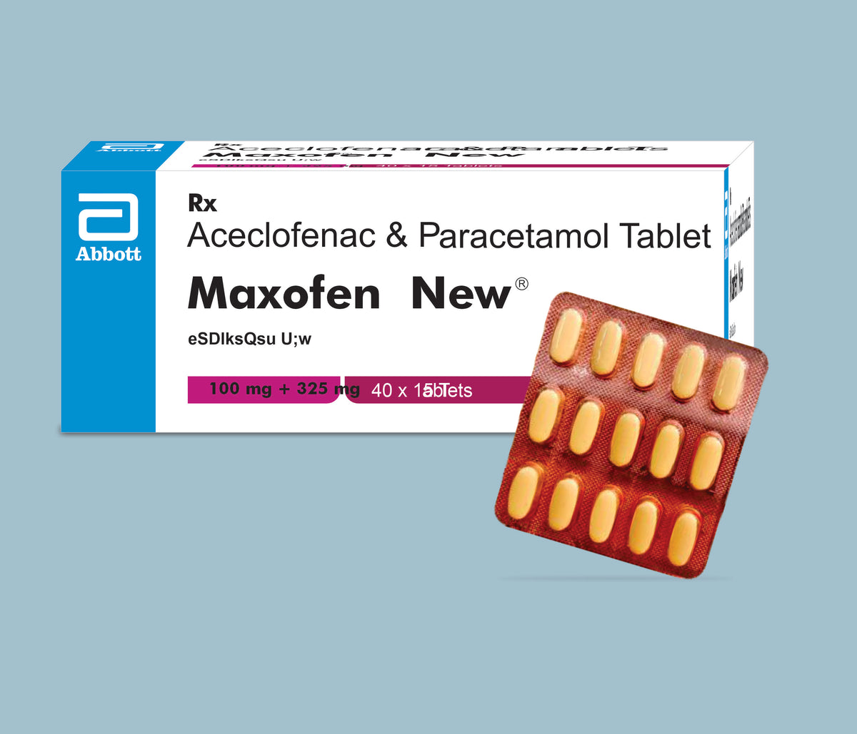 Maxofen New Tablets (20x40x15's) Aceclofenac 100 mg, Paracetamol 325 mg Tab by Abbott