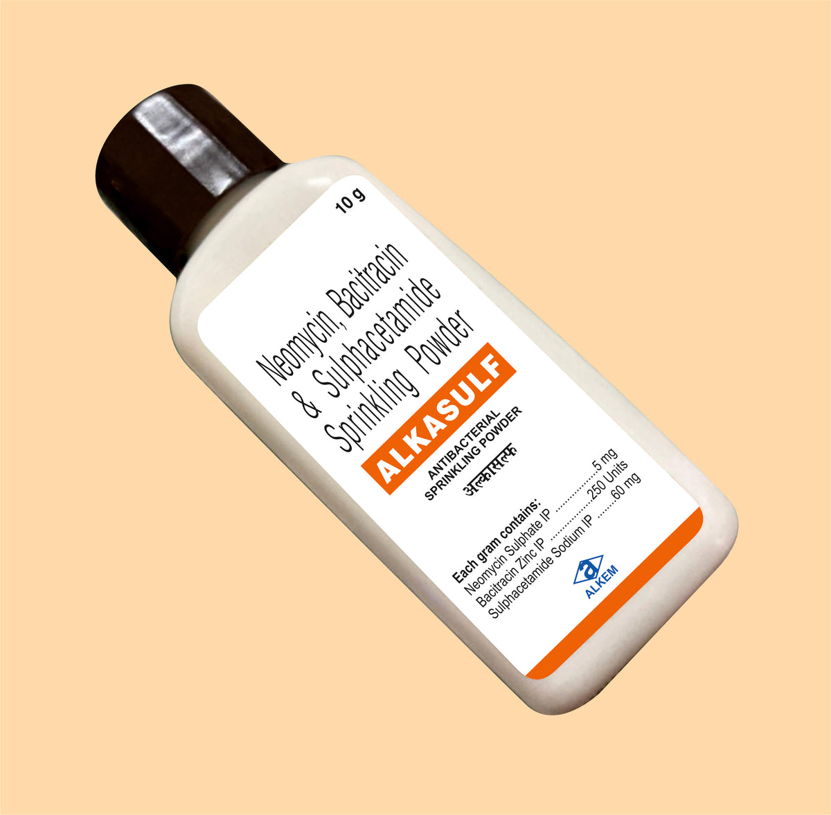 Alkasulf Sprinkling Powder (10Gm) (10Gm) Neomycin + Bacitracin + Sulphacetamide By Alkem