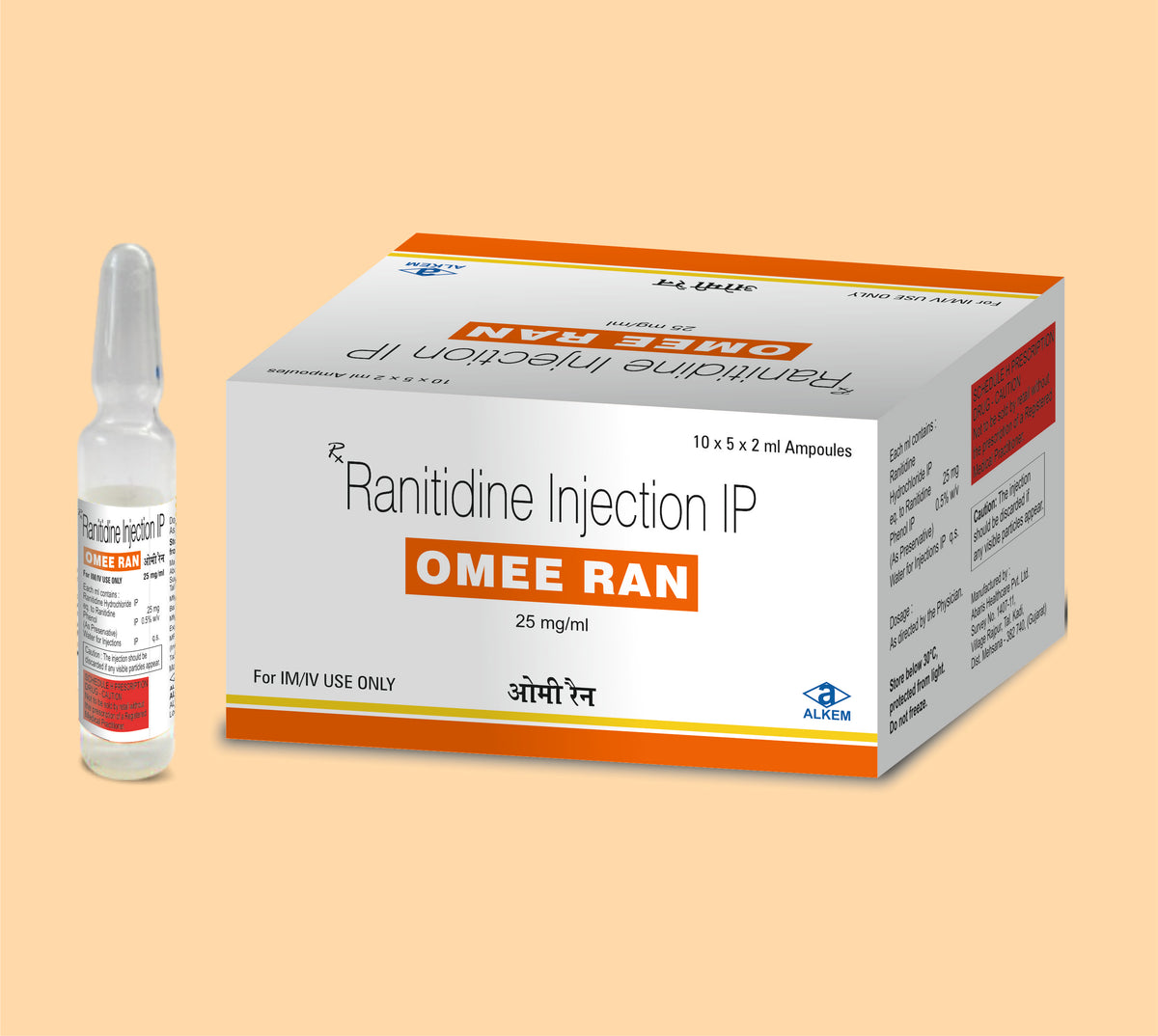 Omee Ran (2Ml) (2 Ml Amp) Ranitidine 25 Mg By Alkem