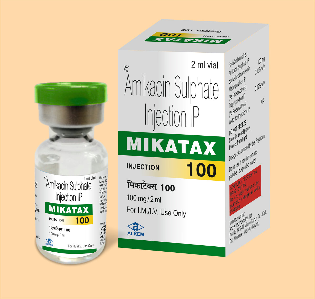 Mikatax 100 (2Ml Vial) (2Ml) Amikacin 100 Mg By Alkem