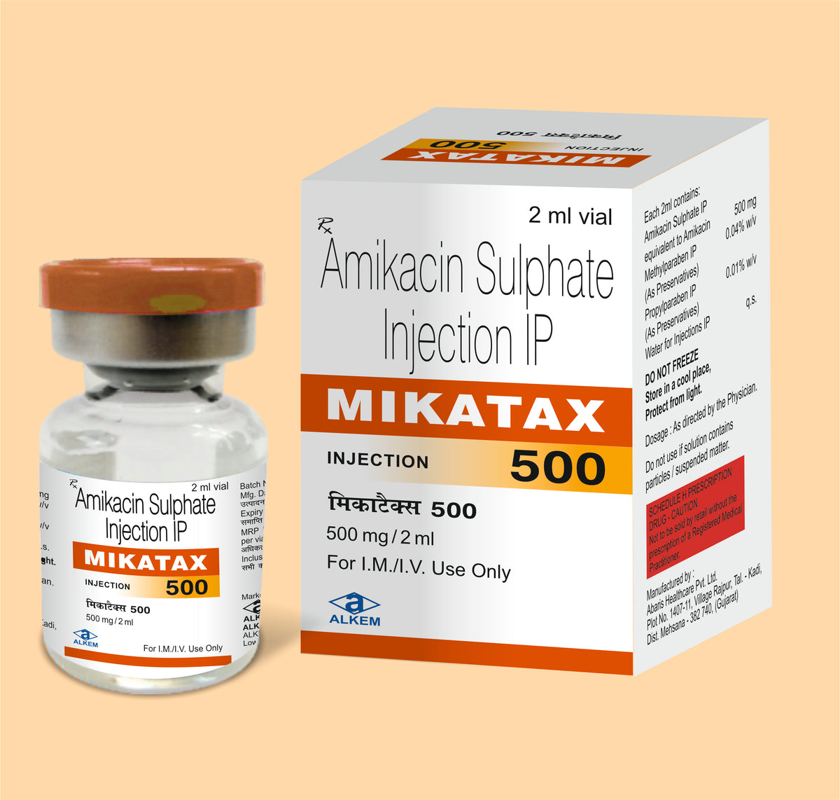 Mikatax 500 (2Ml Vial) (2Ml) Amikacin 500 Mg By Alkem