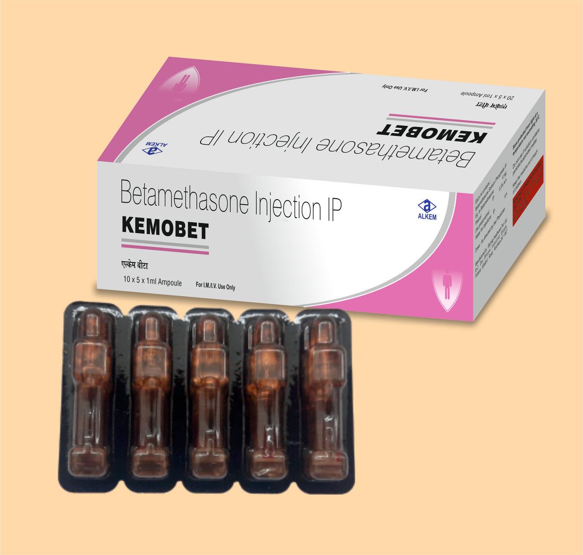 Kemobet Injection (1 Ml) Betamethasone Sodium Phosphate 4 Mg + Phenol 0.5% W/V By Alkem