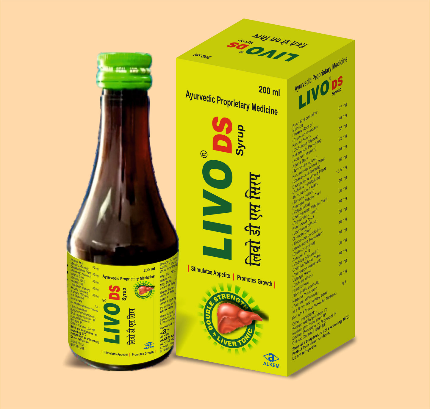 Livo-Ds Syrup 200Ml 200 MLAyurvedic Liver Tonic by Alkem