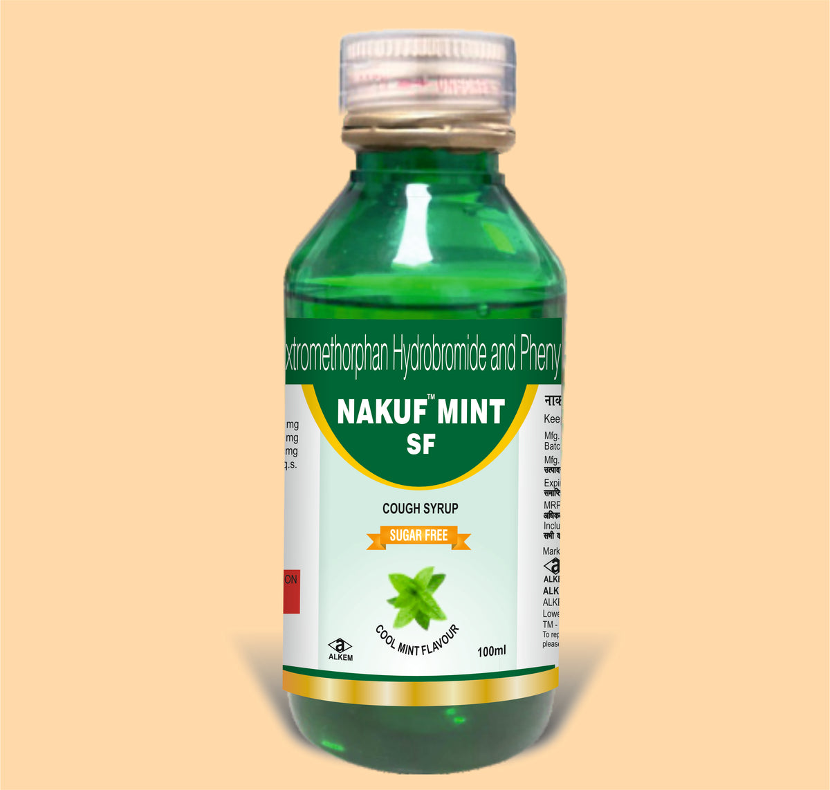 Nakuf Mint (100Ml) (100Ml) Dextromethorphan Hydrobromide 5 Mg + Phenylephrine Hydrochloride 2.5 Mg + Cetirizine Hydrochloride 2.5 Mg By Alkem