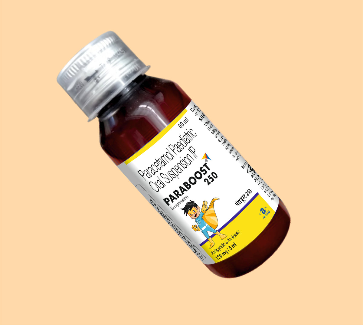 Paraboost 250 Suspension (60Ml) (60 Ml) Paracetamol 250 Mg By Alkem
