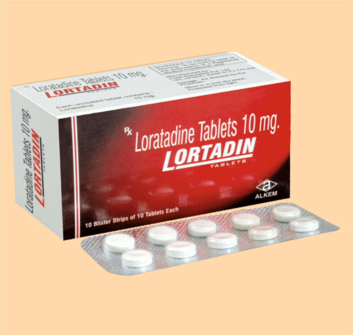 Lortadin 10Mg Tablets (10S) (10'S) Loratadine 10 Mg By Alkem