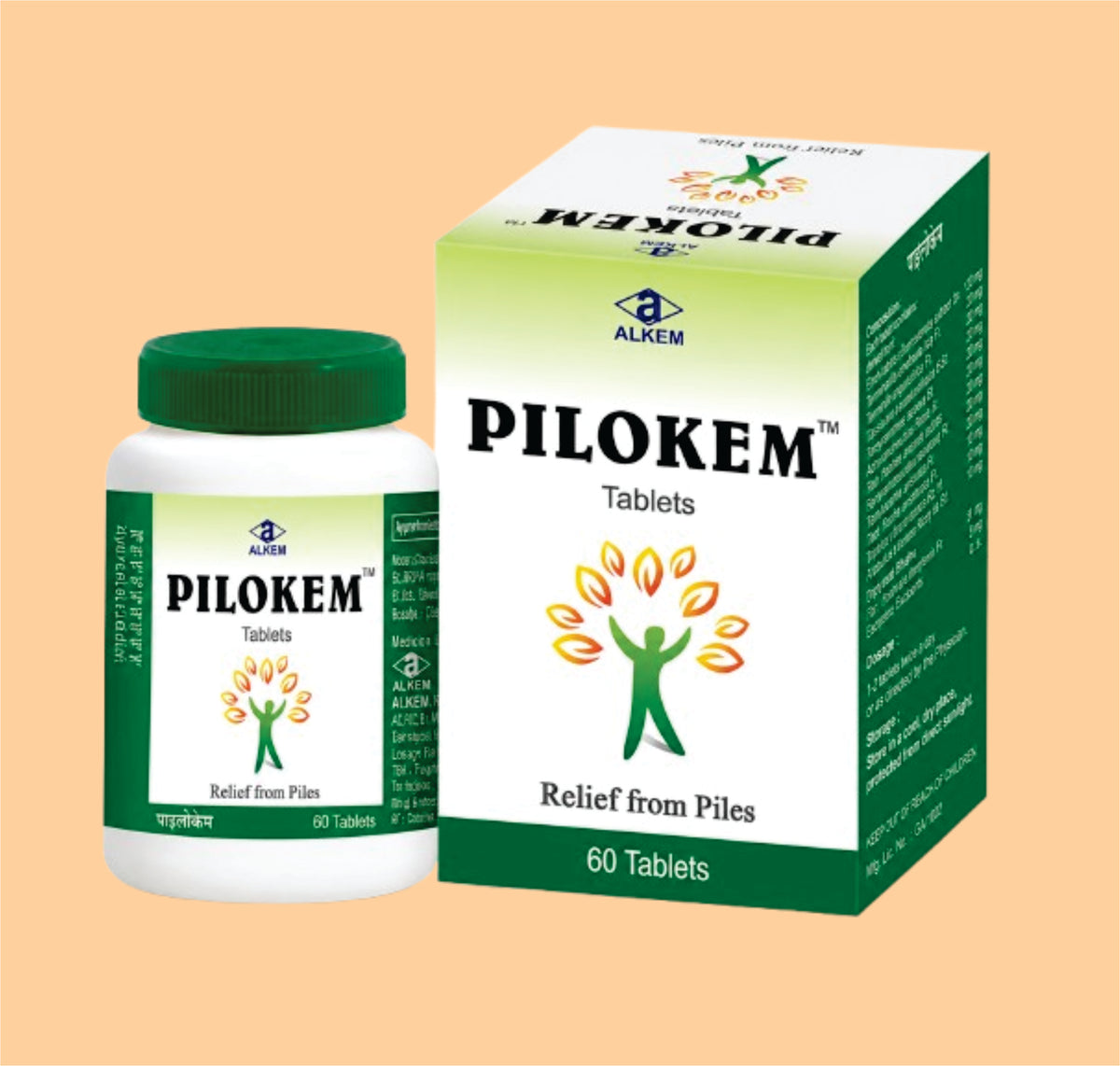 Pilokem Tablet (60 Tab) Piles Relief Tab By Alkem