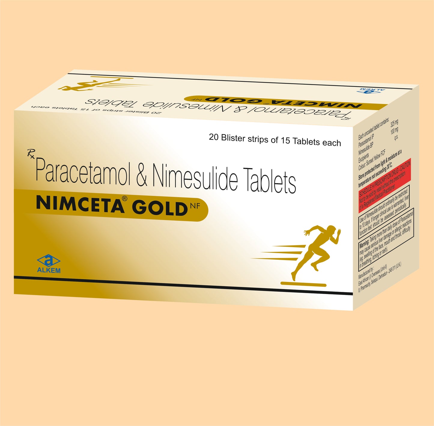 Nimceta Gold Nf Tablets (15'S) 15'sNimesulide 100 Mg + Paracetamol 325 Mg by Alkem