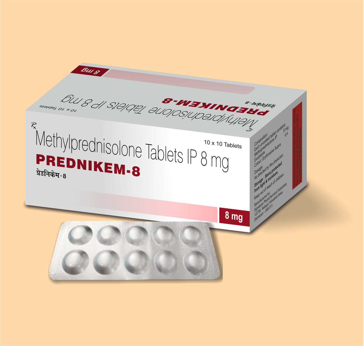 Prednikem 8 (10'S) (10'S) Methylprednisolone 8 Mg By Alkem