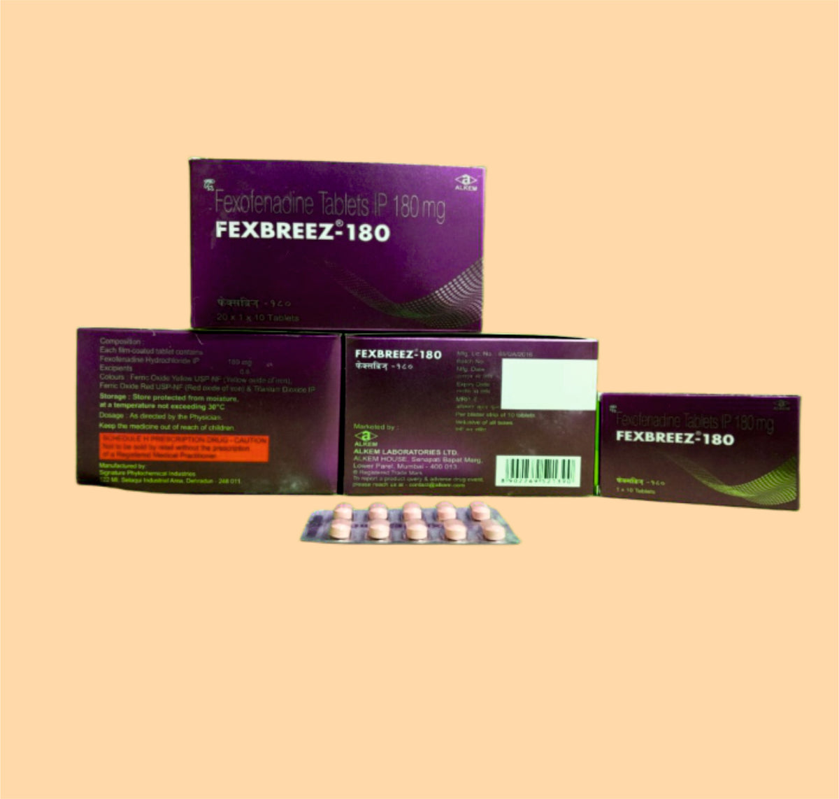 Fexbreez 180 Tablets 10'S (10'S) Fexofenadine Hydrochloride 180 Mg By Alkem