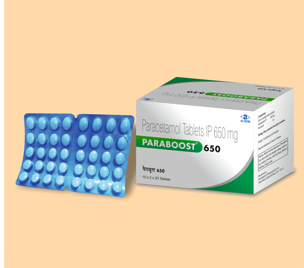 Paraboost-650Mg Tablts
(20’S) (Oval) (20'S) Paracetamol 650 Mg By Alkem