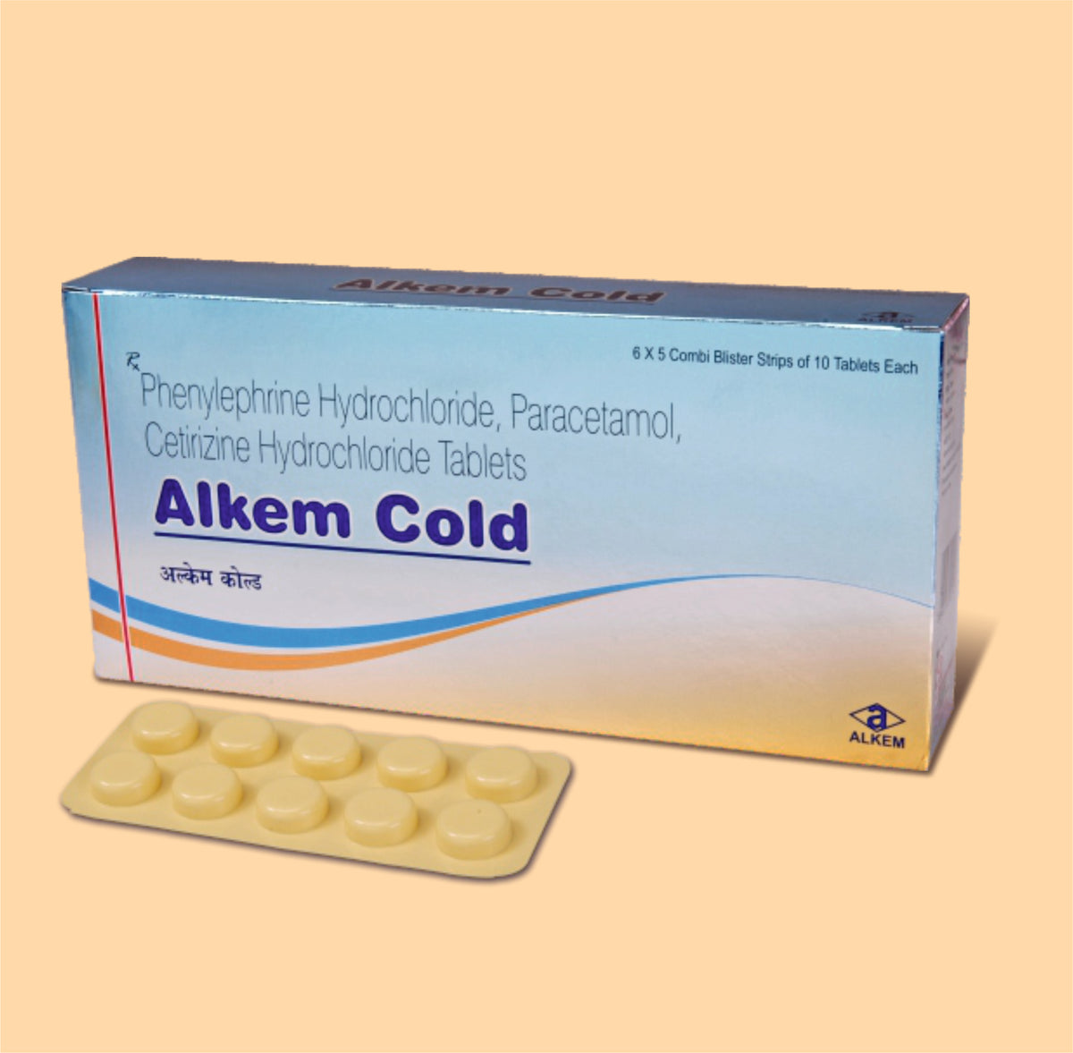Alkem Cold Active Tab (10S) Paracetamol 500 Mg + Phenylephrine Hydrochloride 5 Mg + Diphenhydramine Hydrochloride 25 Mg + Caffeine 30 Mg By Alkem