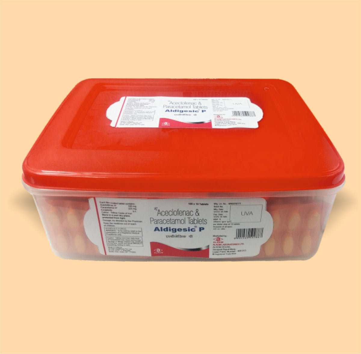 Aldigesic P (Box Packing) Tablets (15'S) (15'S) Aceclofenac 100 Mg + Paracetamol 325 Mg By Alkem