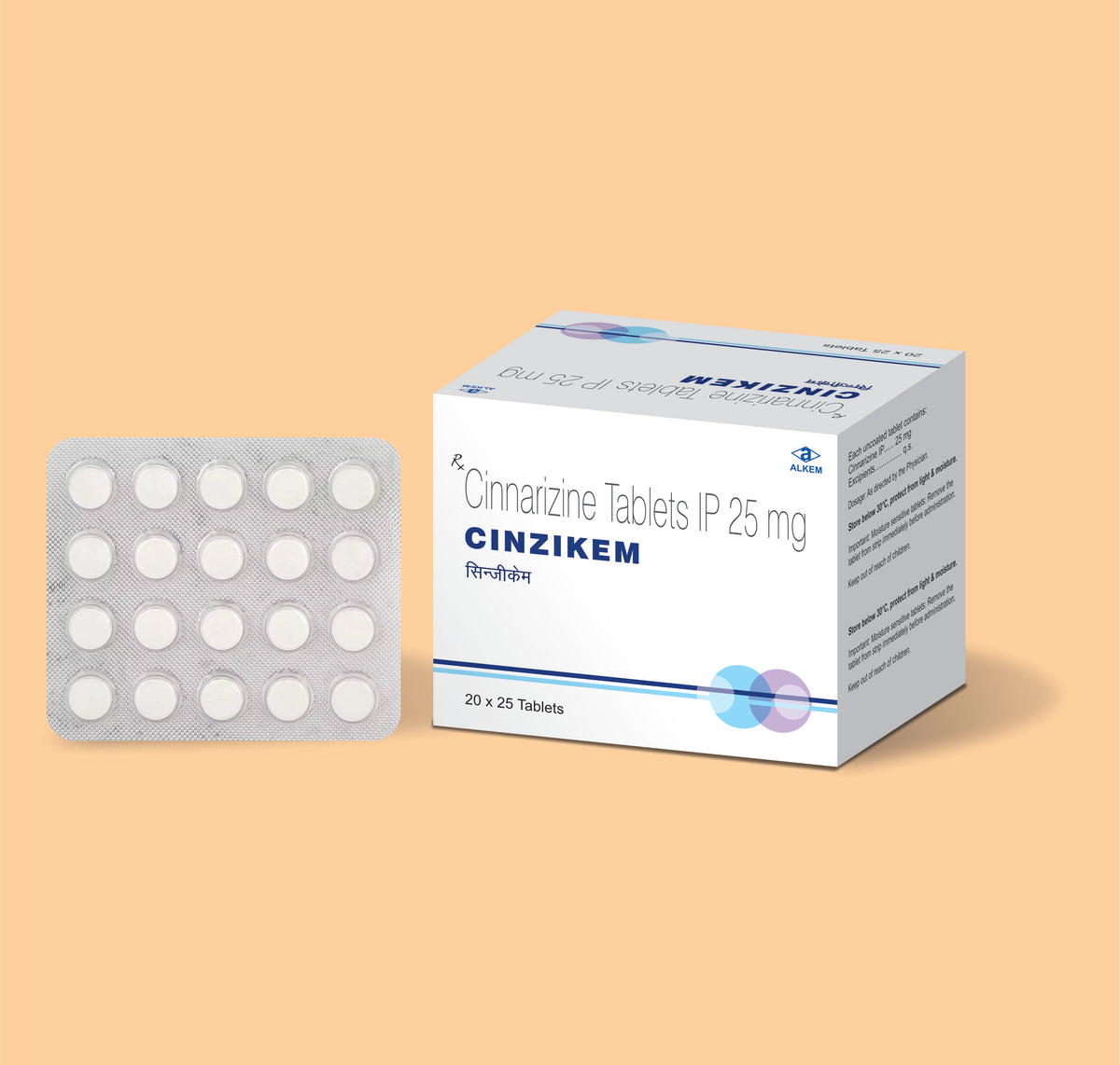 Cinzikem Tablets (25'S) Cinnarazine 25Mg By Alkem
