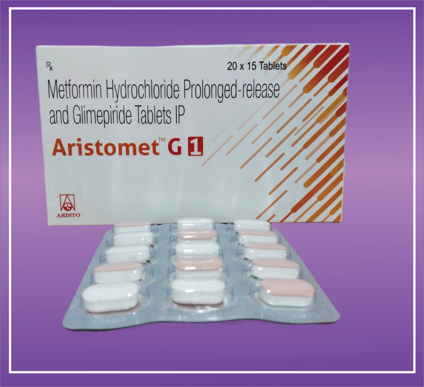 Aristomet G1 Tab (10x15) Glimepride 1mg + Metformin 500mg PR