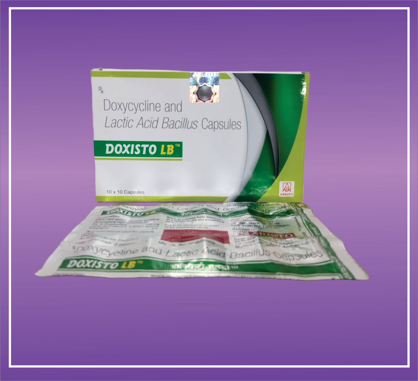 Doxisto LB Cap (10x1x10) Doxycycline 100mg + Lactobacillus (5Billion Spores) Cap