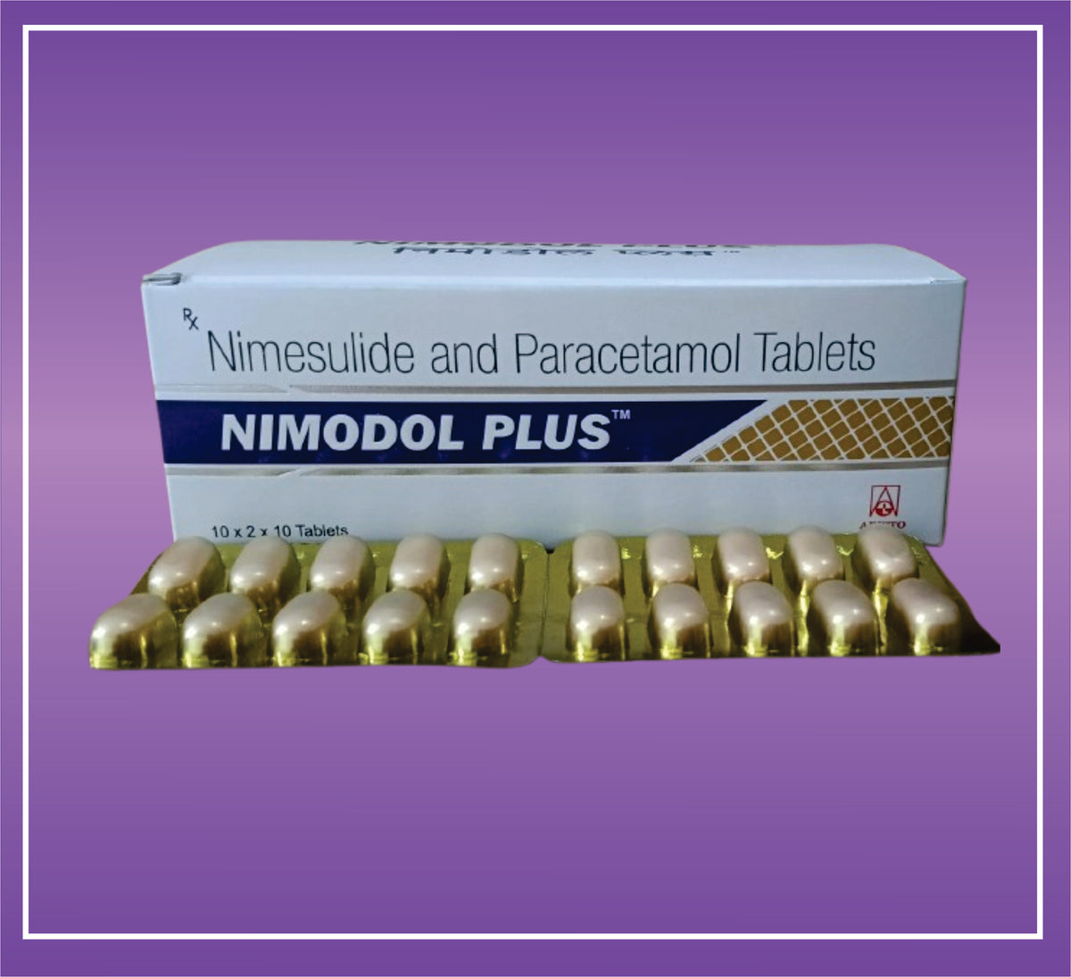 Nimodol Plus Tab (Amber Pvc) (10x2x10) Nimesulide 100 mg, Paracetamol 325 mg Tab by Aristo