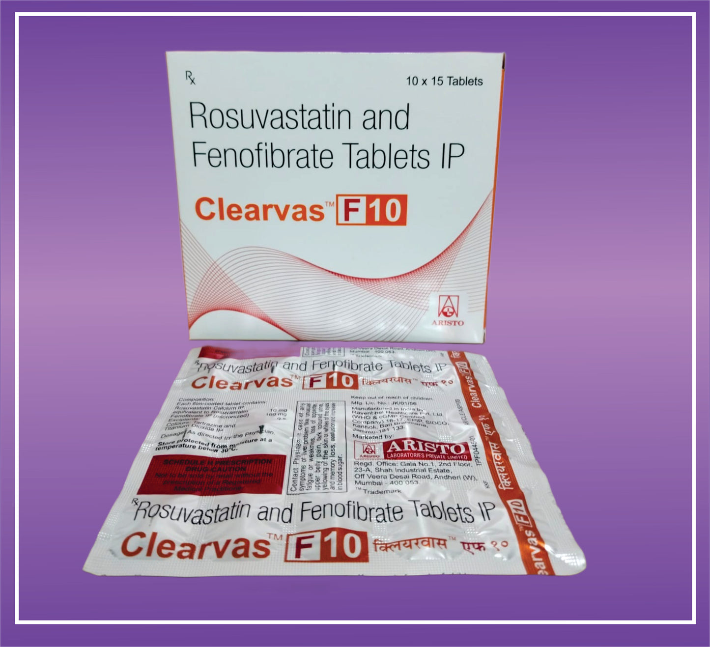 Clearvas F-10 Tab (10x15) Rosuvastatin 10mg + Fenofibrate 160mg