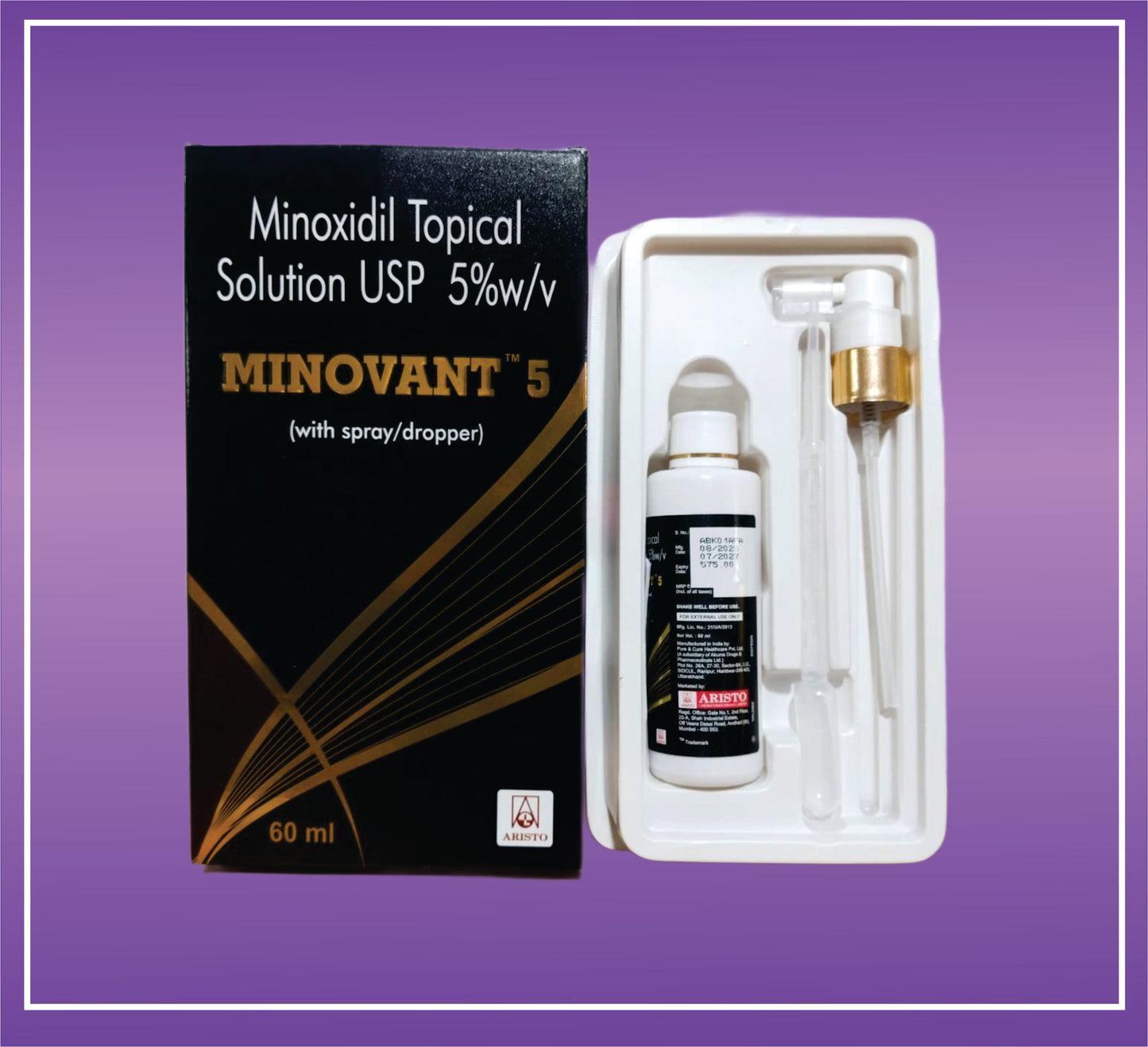 Minovant-5 Solution (60ml) Minoxidil Topical Solution 5%