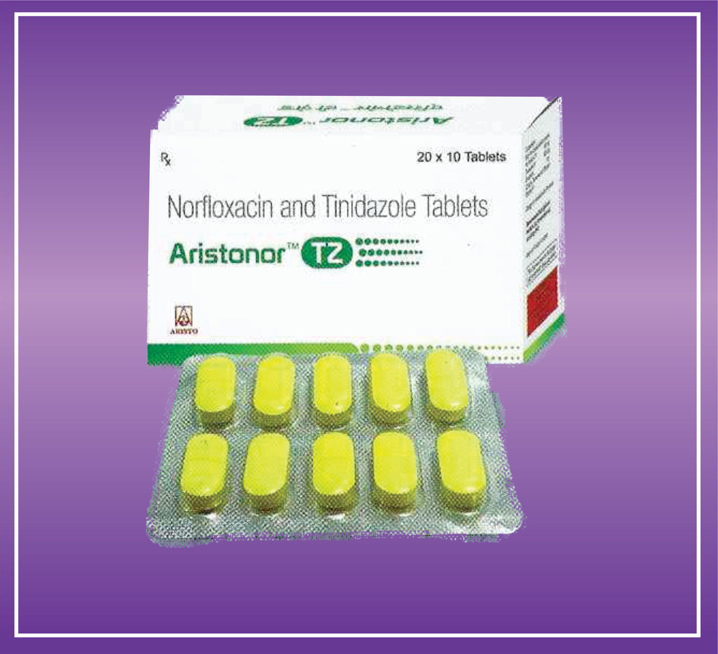 Aristonor-TZ Tab (20x10) Norfloxacin 400mg + Tinidazole 600mg