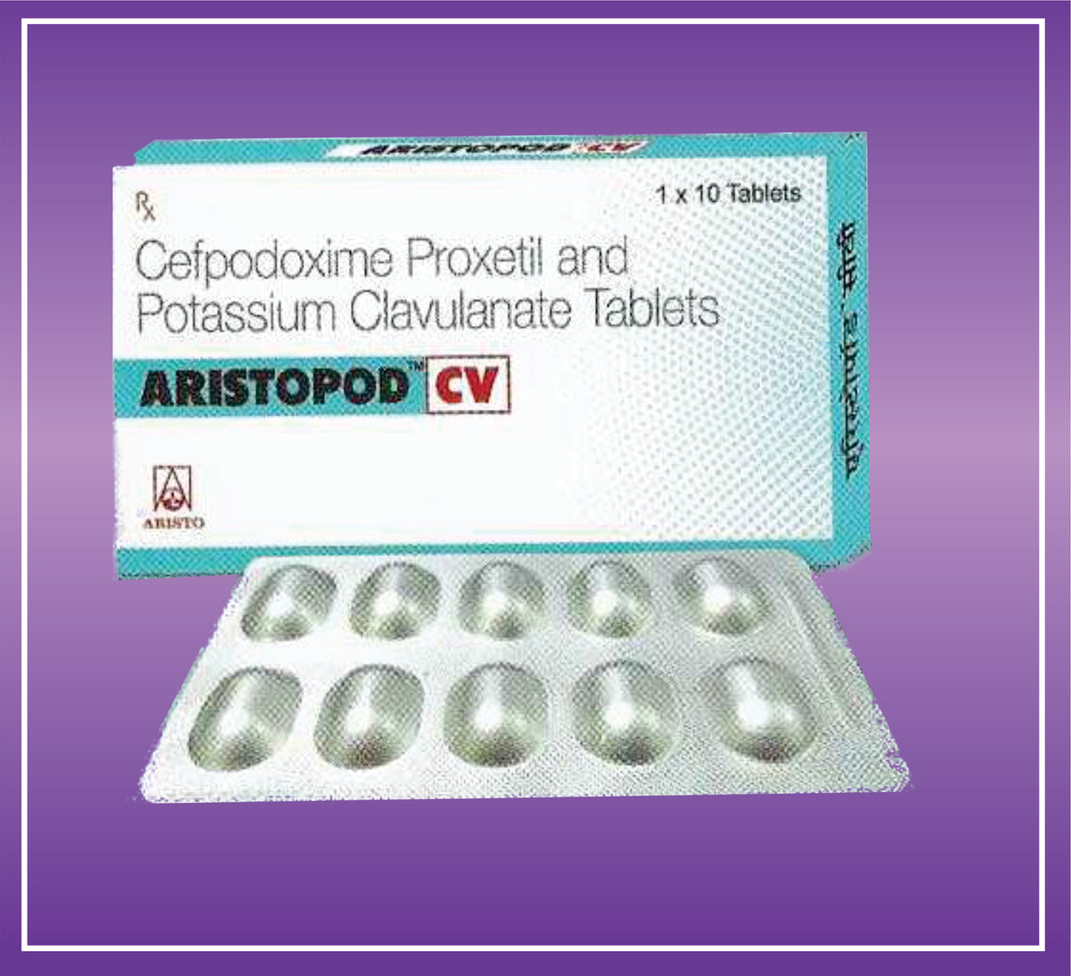 Aristopod CV 325 Tab (10x1x10) Cefpodoxime 200mg + Potassium Clavulanate 125mg by Aristo