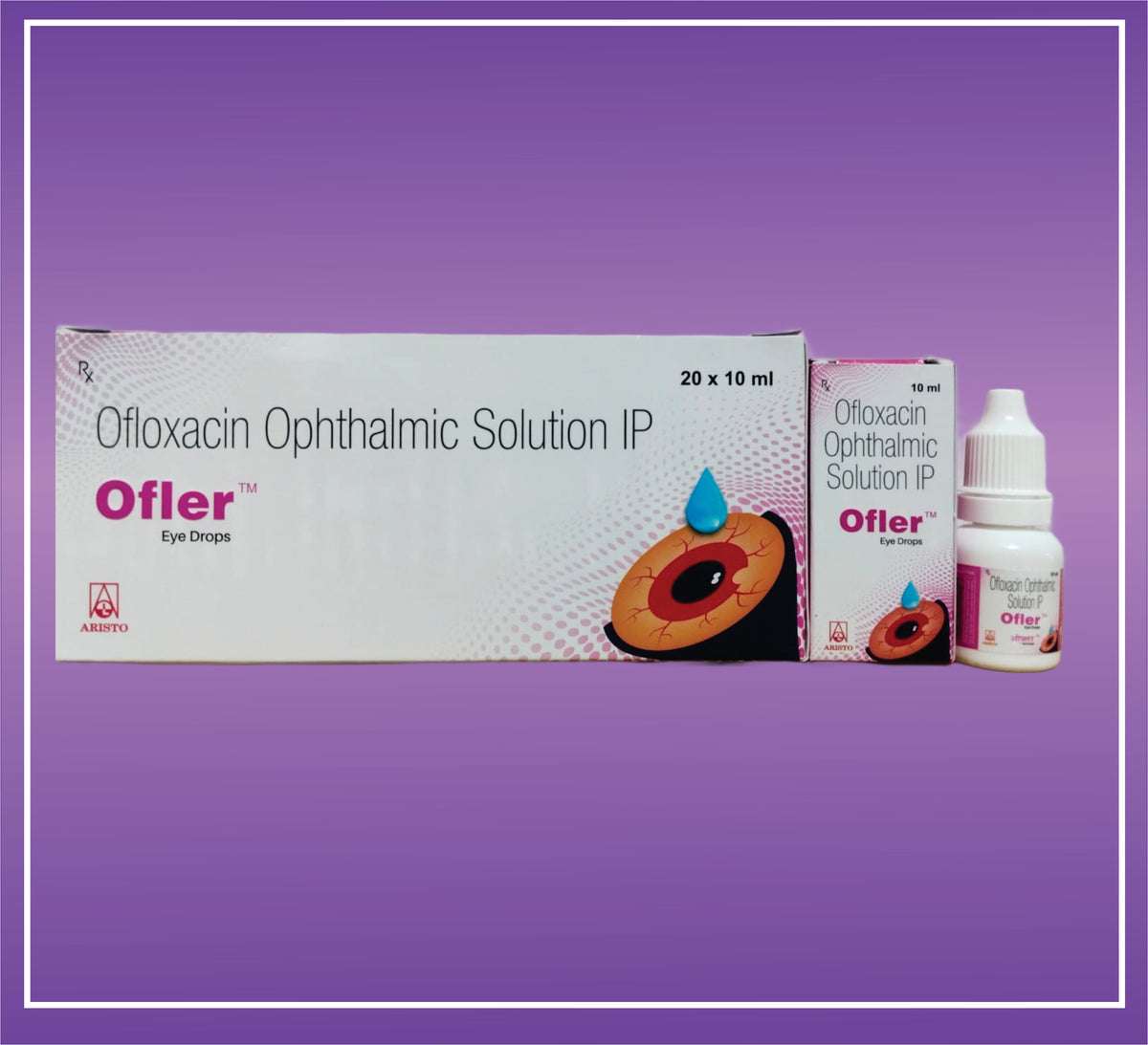 Ofler Eye Drop (10ml) Ofloxacin 0.3% w/v, Benzalkonium 0.02% w/v Eye Drops by Aristo