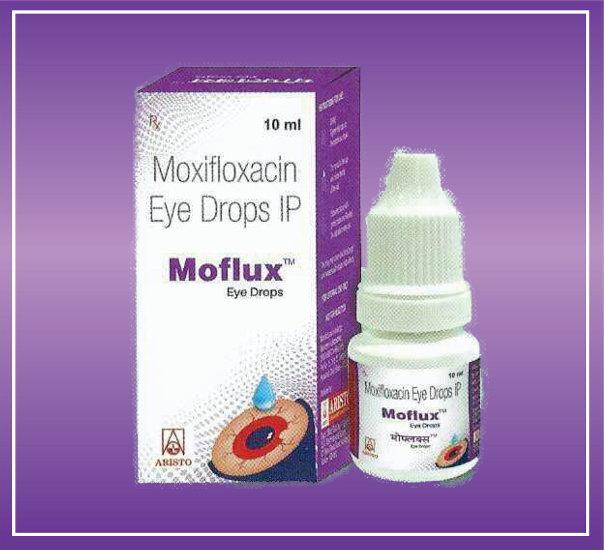 Moflux Eye Drop (10ml) Moxifloxacin Hydrochloride 0.5% w/v + Benzalkonium solution 0.02% w/v by Aristo