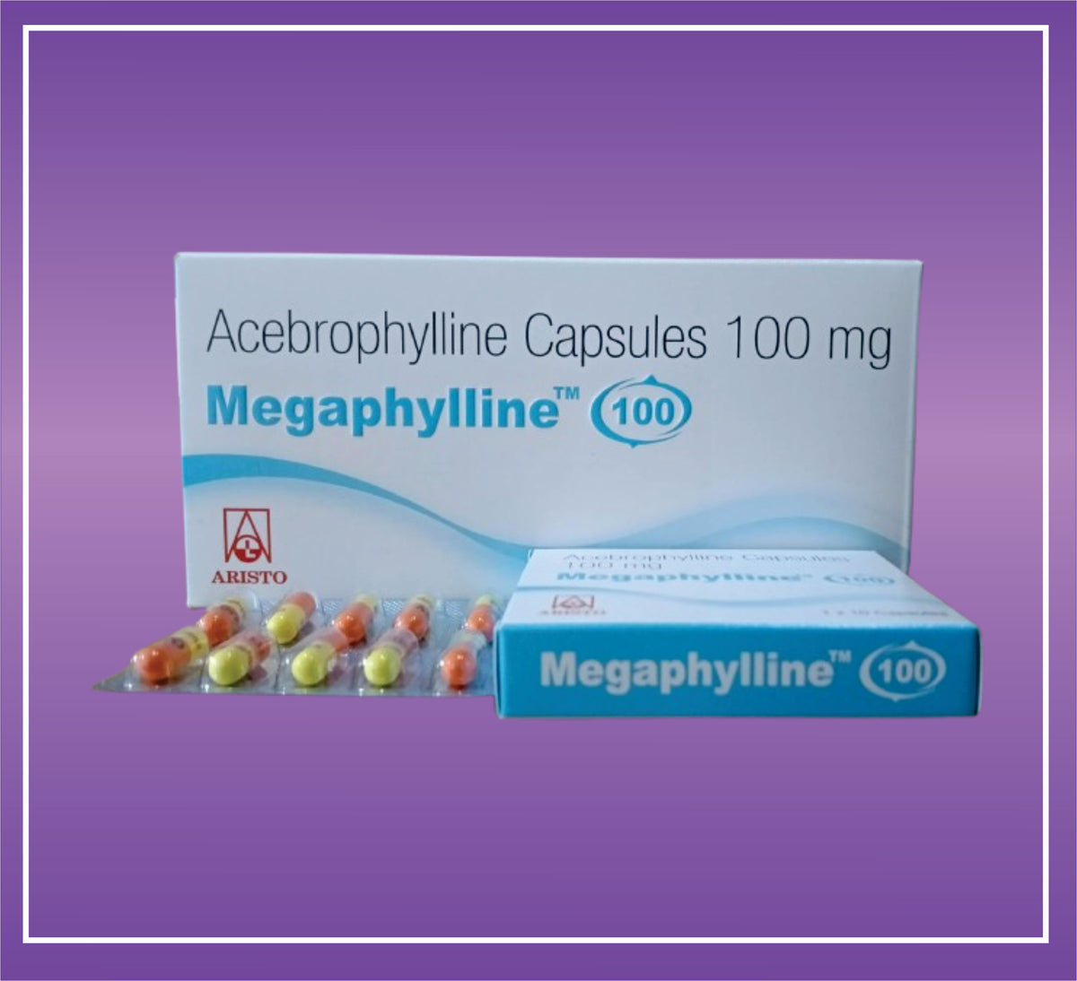 Megaphylline 100mg Cap (10x1x10) Acebrophylline 100mg by Aristo