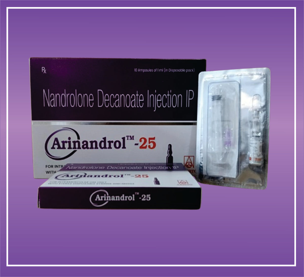 Arinandrol 25mg Injection (Pack) Nandrolone Decanoate 25 mg by Aristo