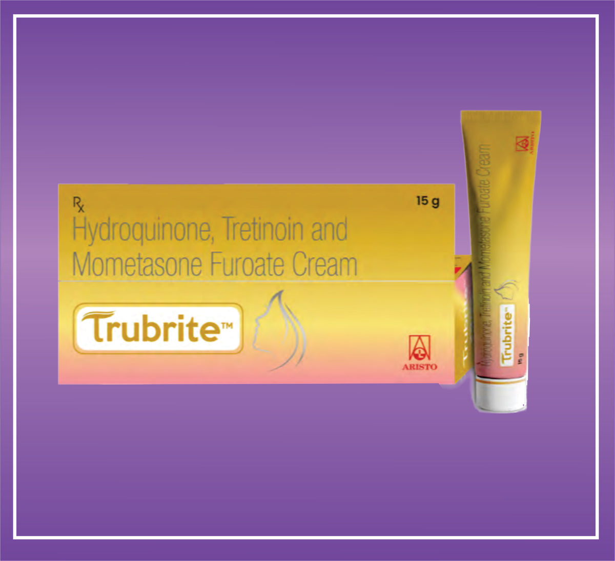 Trubite Cream (15g) Hydroquinone 2.0% w/w + Tretinoin 0.025% w/w + Mometasone Furoate 0.1% w/w by Aristo