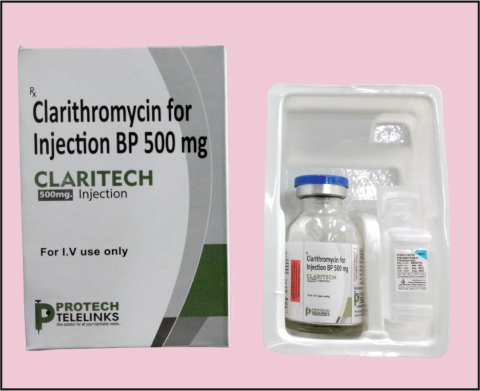 Claritech-500 (Vial) Clarithromycin 500 Mg By Protech