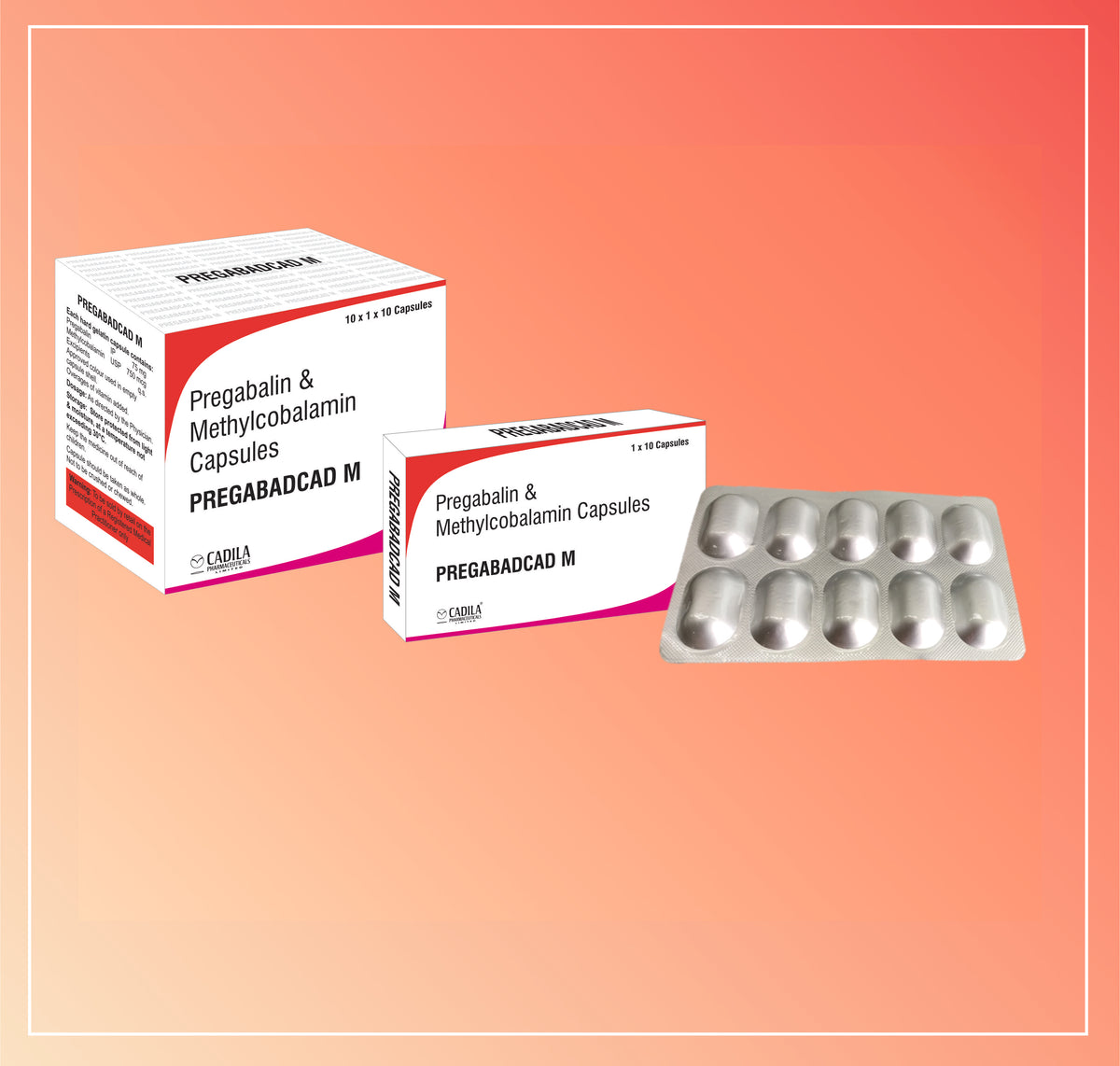 Pregabacad M Cap (10X1X10 C) Pregabalin 75Mg & Methylcobalamin 750Mcg Capsules By Cadila