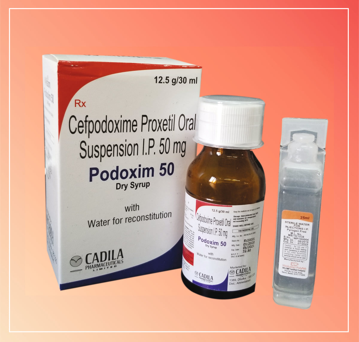 Podoxim 50Mg Dry Syrup (30 Ml ) Cefpodoxime 50 Mg/5 Ml (With Wfr) By Cadila