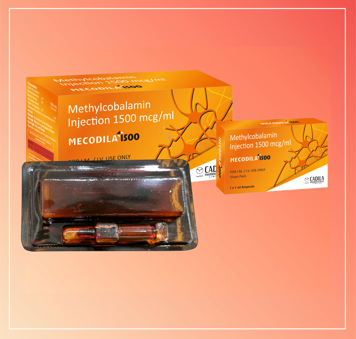 Mecodila 1500 Aq Pfs (1 Ml) Mecobalamin 1500 Mcg 1 Ml - Prefilled Syringe By Cadila