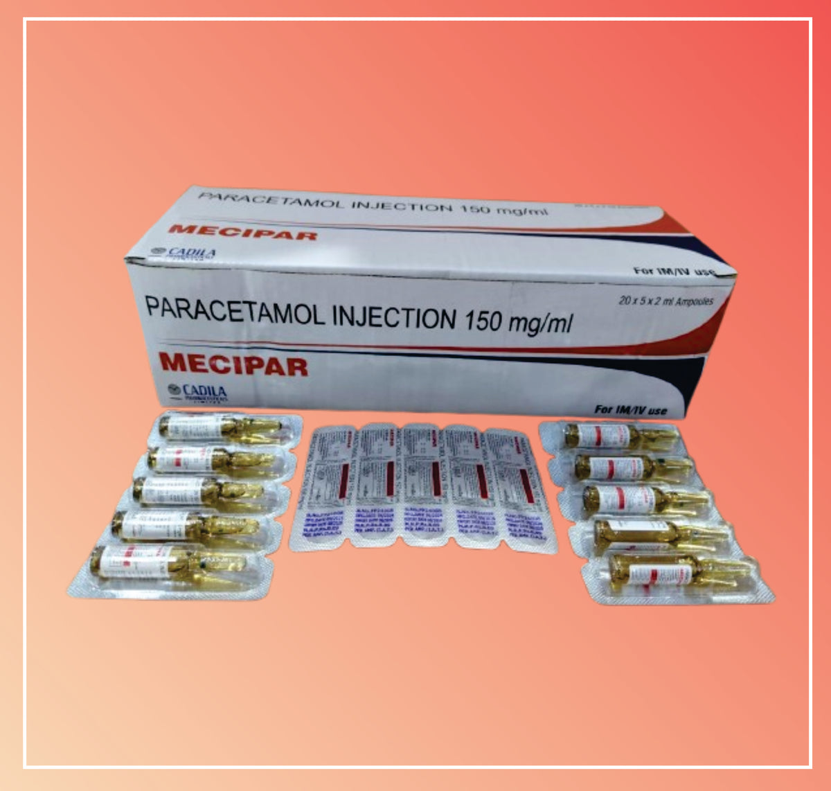 Mecipar Inj. (40X15 T) Paracetamol Injection 150 Mg/Ml By Cadila