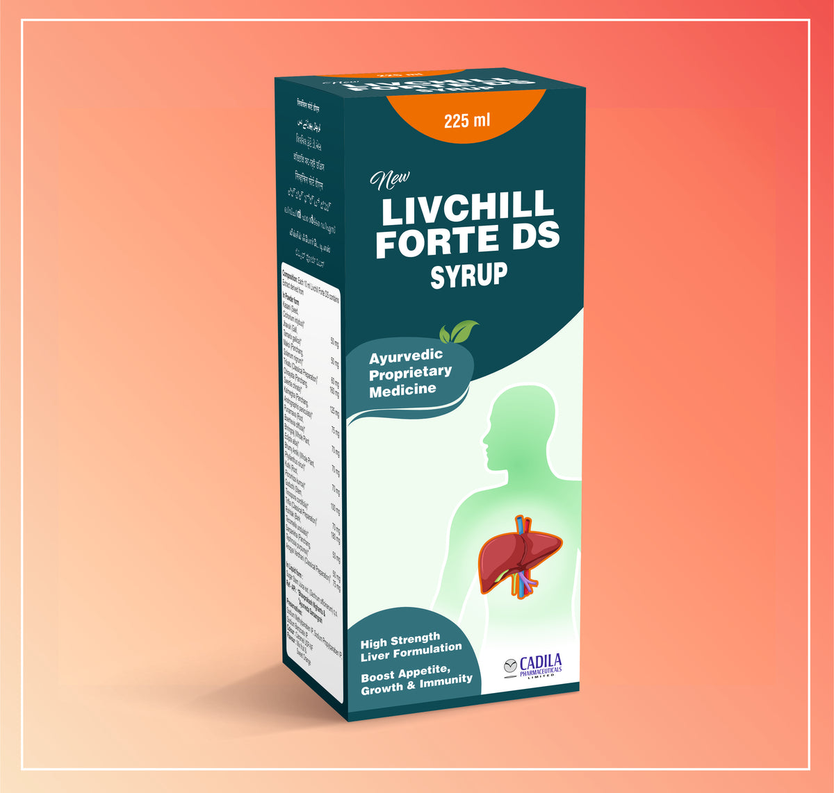 New Livchill Ds Forte 225 Ml (1X225 Ml) Ayurvedi Double Strength Liver Tonic By Cadila