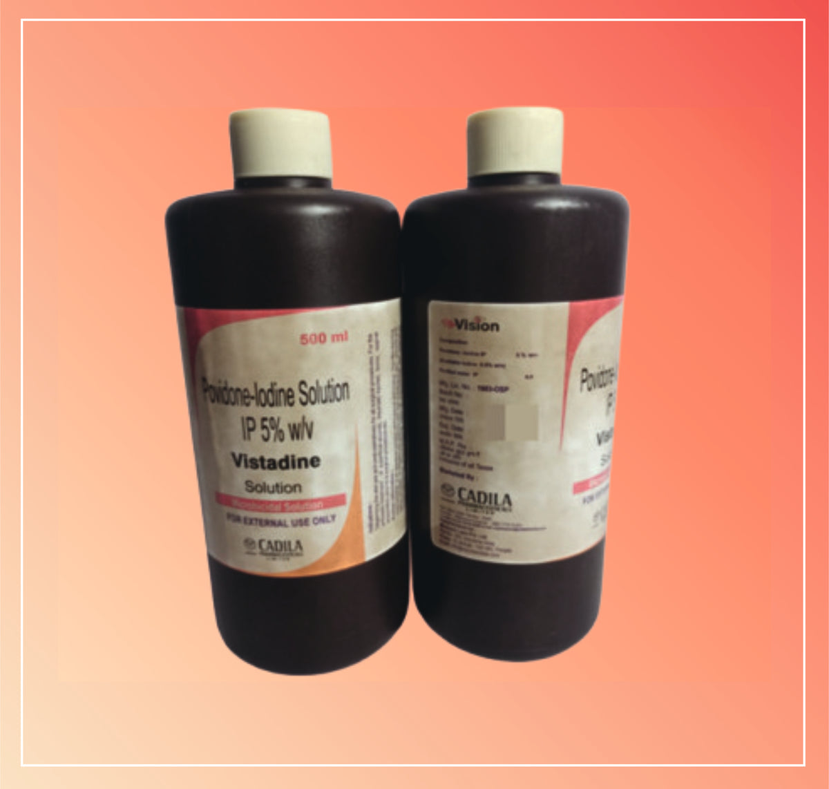 Vistadine (500 Ml) Povidone Iodine 5% By Cadila