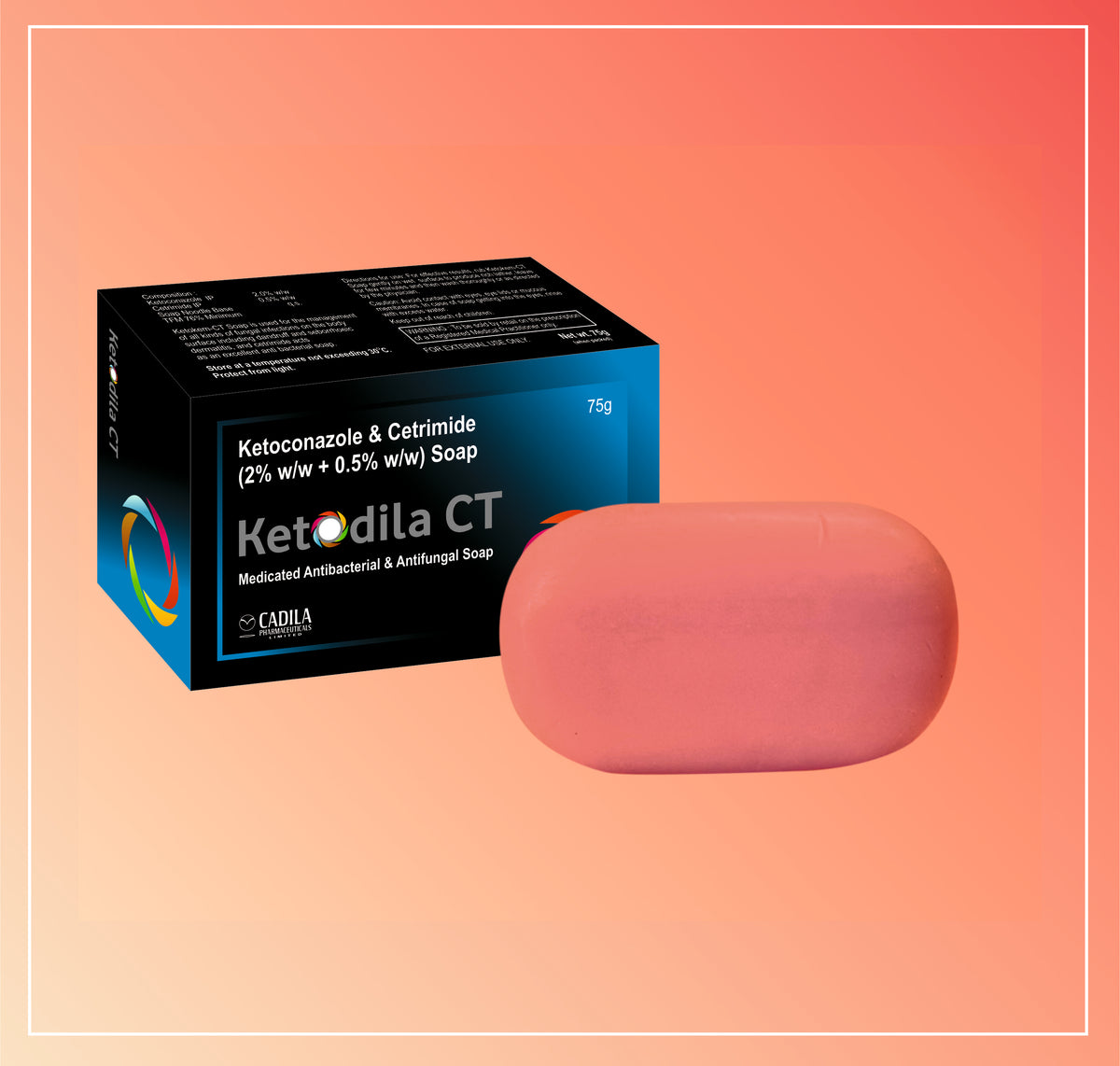 Ketodila Ct Soap (75 Gm) Ketoconazole 2% + Cetrimide 0.5% By Cadila