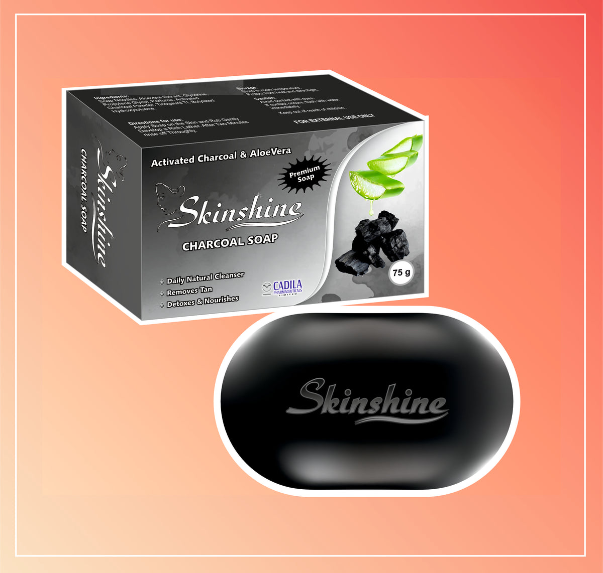 Skinshine Charcoal Soap (1 No.) Charcoal Soap By Cadila