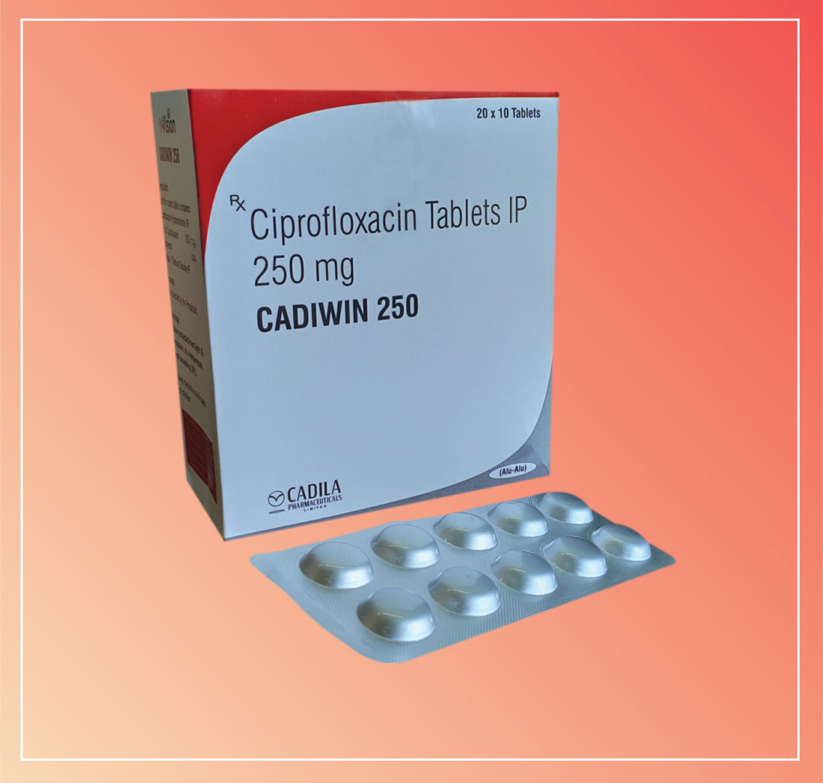 Cadiwin 250 Alu-Alu Tab (20X10 T) Ciprofloxacin 250 Mg By Cadila