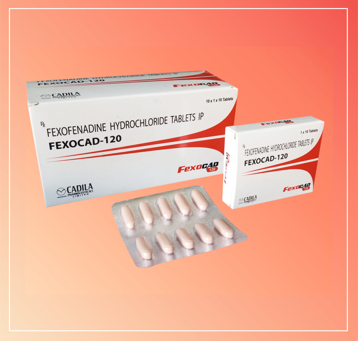 Fexocad 120Mg Tab (10X10) Fexofenadine 120 Mg By Cadila