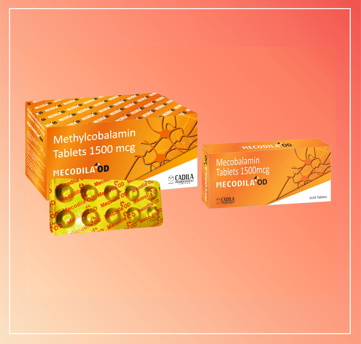 Mecodila Od Tab (15X10 T) Mecobalamin 1500 Mcg By Cadila